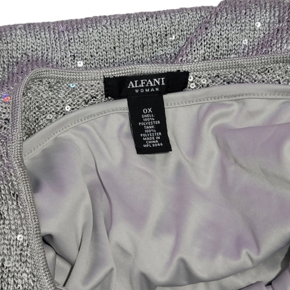 Alfani Silver Metallic Sequined Pullover Sweater - Picture 7 of 7